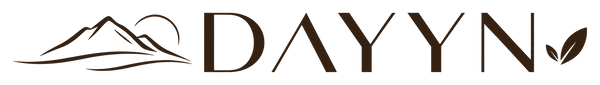 DAYYN horizontal brown wordmark on transparent background